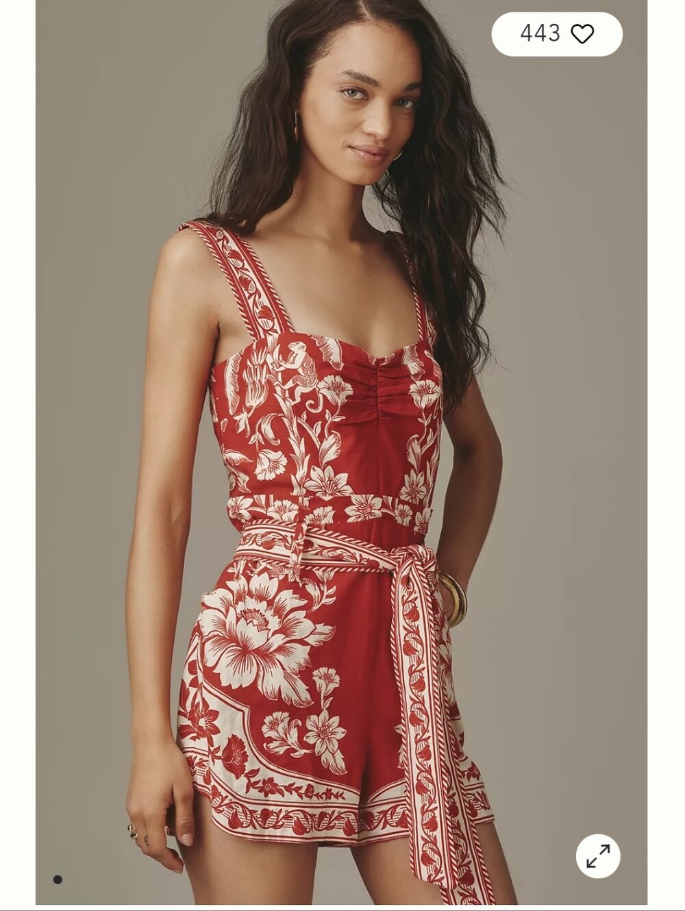 Farm Rio Linen Blend Romper